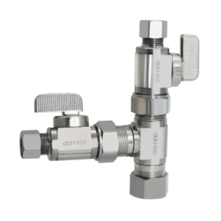 Dual Shut-Off Valve 5/8 OD Comp X 3/8 OD