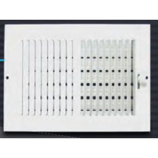 SIDEWALL/CEILING REGISTER 12X8 WHITE 2-W