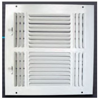 SIDEWALL/CEILING REGISTER 12X12 WHITE 4-